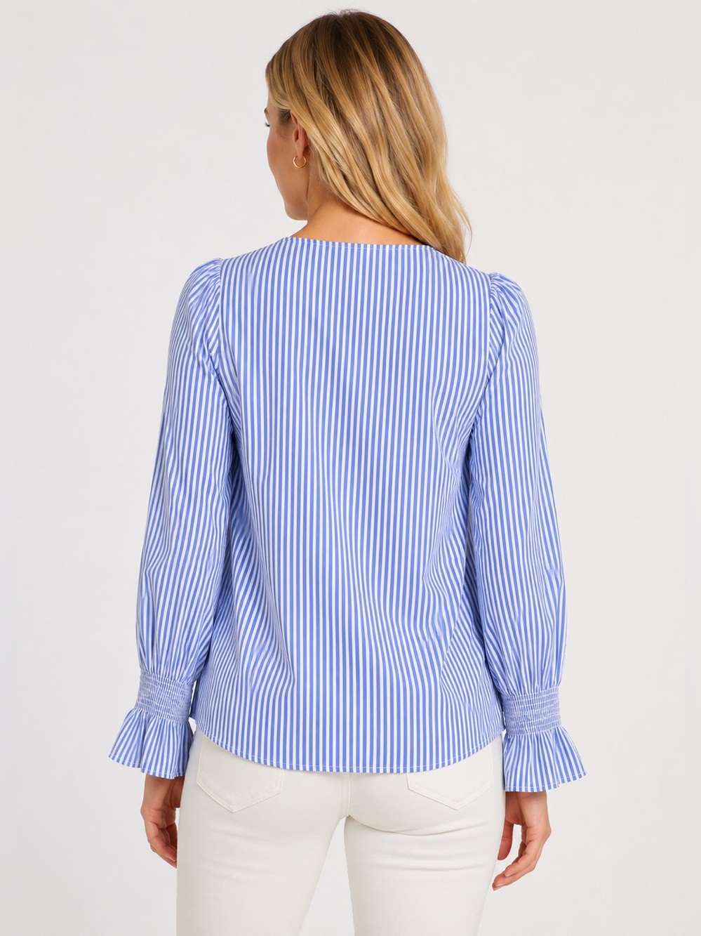 Tuckernuck Striped Easton V-Neck Blouse NWOT - Picture 2 of 6